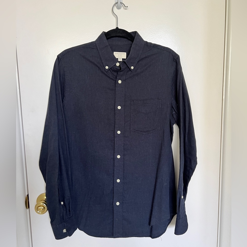 Club Monaco Dress Shirt | Midnight-Navy Blue | S